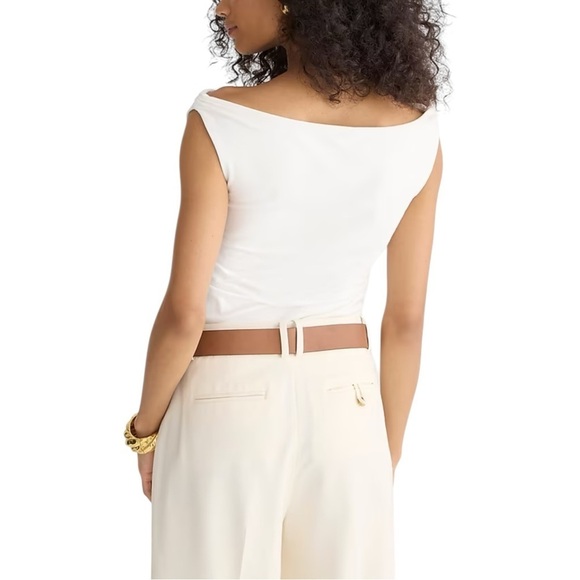 J. Crew White Off-Shoulder Tank Top - Picture 2 of 9